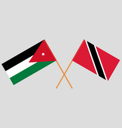 Crossed Flags Of Jordan And Trinidad Tobago