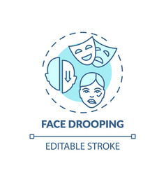 Face Drooping Turquoise Concept Icon