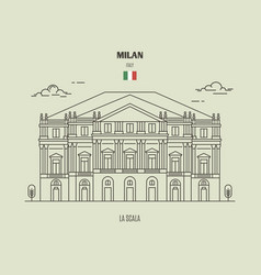 Milan italy city skyline silhouette with color Vector Image