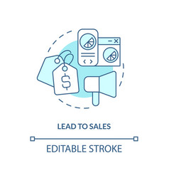 Lead To Sales Turquoise Concept Icon