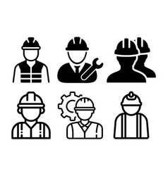 Silhouette Style Of People Worker Icons