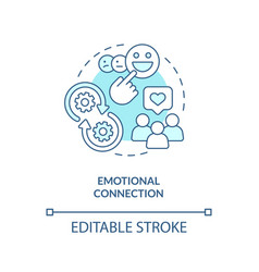 Emotional Connection Turquoise Concept Icon