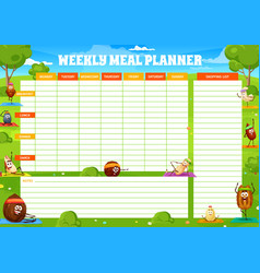 Kids Yoga And Fitness Class Weekly Meal Planner