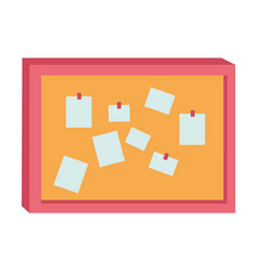 Office Corkboard With Notes Cartoon