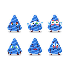 Party Hat Cartoon Character With Sad Expression