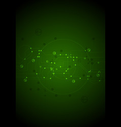 Dark Green Tech Circuit Board Background