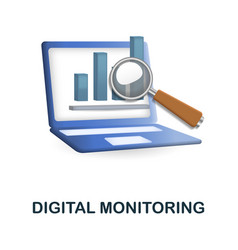 Digital Monitoring Icon 3d From Fintech