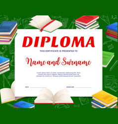 Kids School Diploma With Books And Textbooks