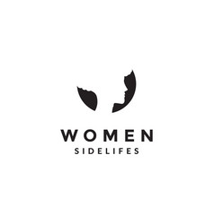 Negative Space Women Frizzy Logo Symbol Icon