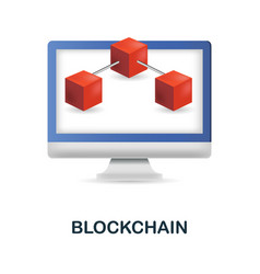 Blockchain Icon 3d From Fintech Collection