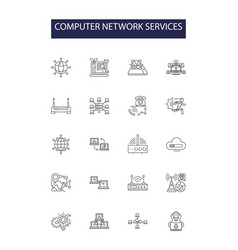 Computer Network Services Line Icons