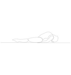 Continuous Line Of Woman Doing Yoga In Fish Pose