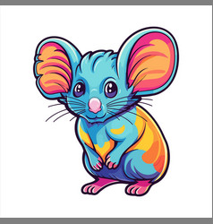 Elephant Shrew Colorful Watercolor Cartoon Kawaii