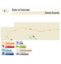 Map Of Kiowa County In Colorado Usa