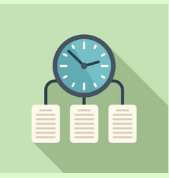 Time Management Icon Flat Business Clock