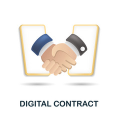 Digital Contract Icon 3d From Fintech Collection