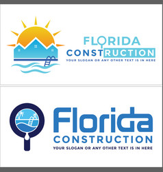 Florida Construction Pool Summer Logo Design