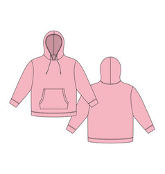 Hoodie Template In Pastel Pink Color Apparel