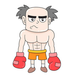 Lazy Faced Old Boxer Wearing Boxing Gloves Doodle