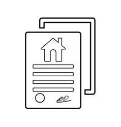 Real State Property Document Outline Icon