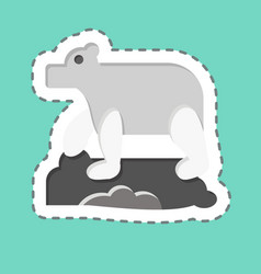 Sticker Line Cut Polar Bear Related To Alaska