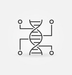 Genetic Testing Line Icon Dna Outline