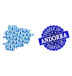 People Composition Of Mosaic Map Of Andorra