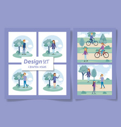 Six Designs People In Park