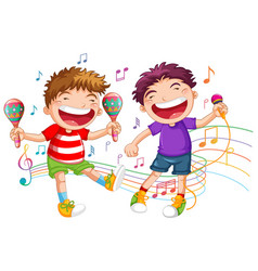 Two Boys Singing And Dancing