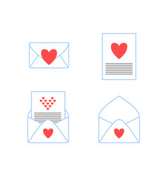 Set Of Envelopes And Love Letters Clipart Doodle