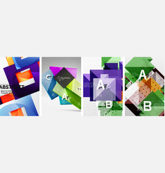 Set Of Square Geometric Poster Backgrounds