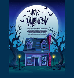 Halloween Greeting Design With Horror House