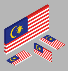 Malaysia Flag Isometric 3d