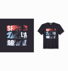 Sf La Sd Graphic Tee Design With Palm Tree