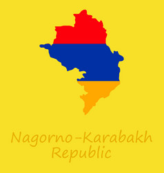 Flag Map Of Nagorno Karabakh Republic