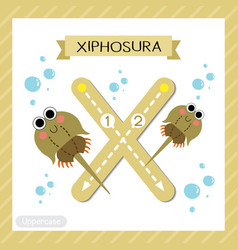 Letter X Uppercase Tracing Xiphosura