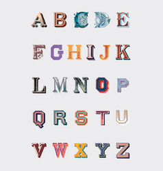 A-z Alphabet Vintage Fonts Bold Typography