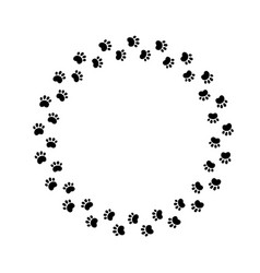 Dog Paw Print Circle Frame Cute Cat Pawprint