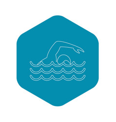 Man Swimming The Front Crawl In A Pool Icon