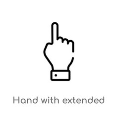 Outline Hand With Extended Pointing Finger Icon