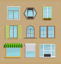 Set Of Icons Different Types Windows