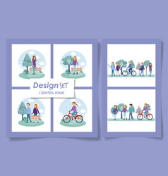 Six Designs People In Park