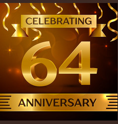 Sixty Four Years Anniversary Celebration Design