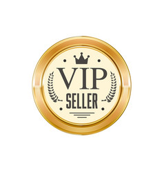 Vip Seller Golden Badge Glossy Metal Round Label