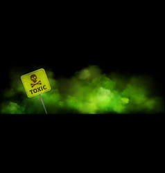 Green Toxic Smoke Cloud Warning Sign Background