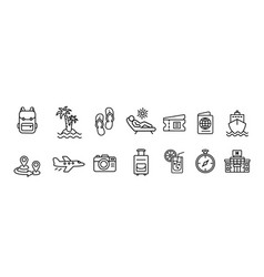 Summer Icons Travel Holiday Summer And Tourism