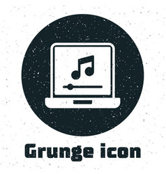 Grunge Laptop With Music Note Symbol On Screen