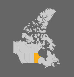 Manitoba Province Highlighted On The Map Of Canada