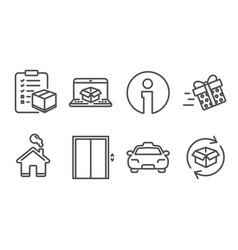 Present Delivery Lift And Online Icons