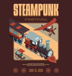 Steampunk Train Vertical Poster